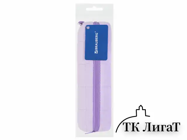 Пенал BRAUBERG, мех, 21х6х6 см, фиолетовый, 272280