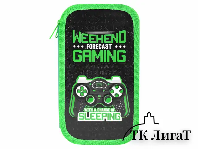 Пенал ЮНЛАНДИЯ, 2 отделения, ламинированный картон, конгрев, 19х11 см, "Gaming", 272294