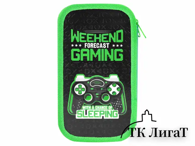 Пенал ЮНЛАНДИЯ, 2 отделения, ламинированный картон, конгрев, 19х11 см, "Gaming", 272294