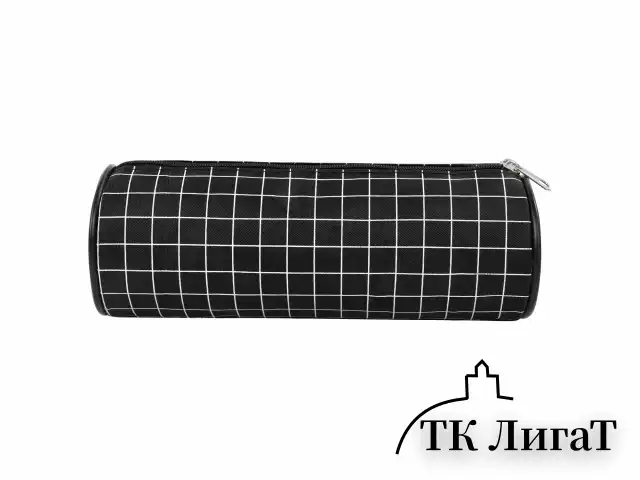 Пенал-косметичка BRAUBERG, Checkered, черный, 20х7х7см, 272298