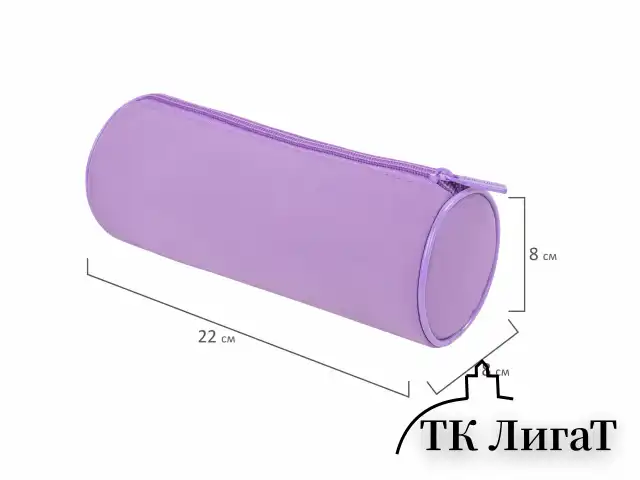 Пенал-тубус BRAUBERG, с эффектом Soft Touch, мягкий, пастельно-фиолетовый, 22х8 см, 272301