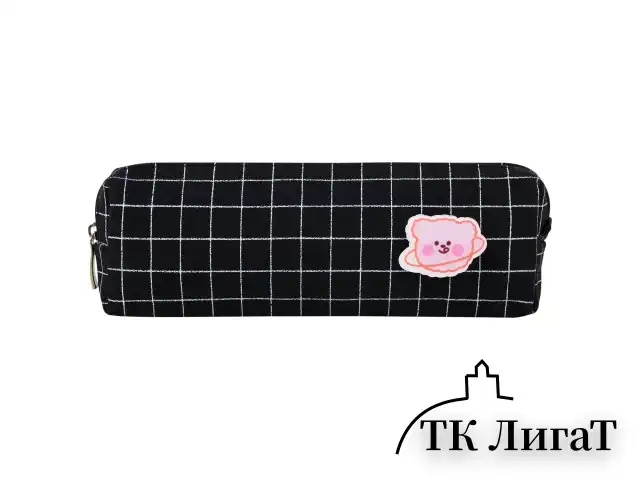 Пенал BRAUBERG, 1 отделение, полиэстер, "Cute bear", черный, 19х4х6 см, 272303