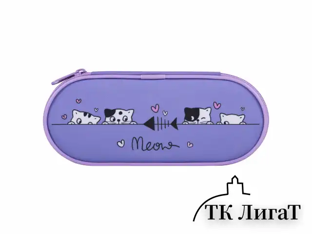 Пенал-футляр BRAUBERG, 1 отделение, органайзер, полиэстер, 22x9х5 см, "Meow", 272312