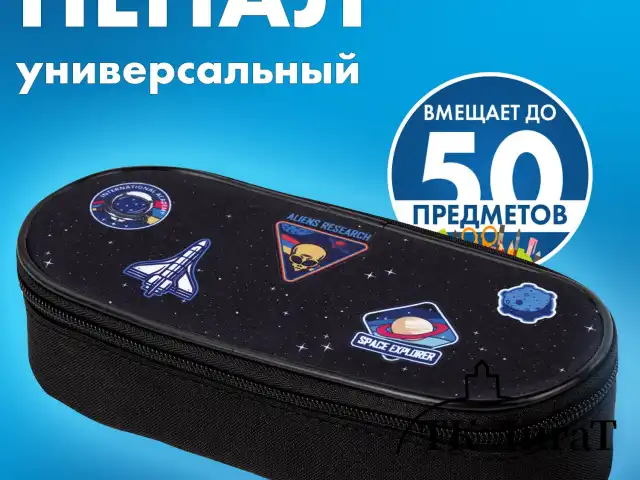 Пенал-футляр BRAUBERG, 1 отделение, органайзер, полиэстер, 22x9х5 см, "Open space", 272313