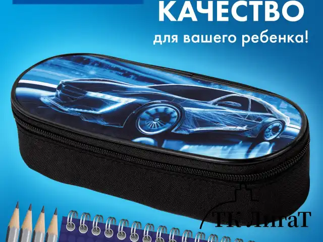 Пенал-футляр BRAUBERG, 1 отделение, органайзер, полиэстер, 22x9х5 см, "Night driver", 272314