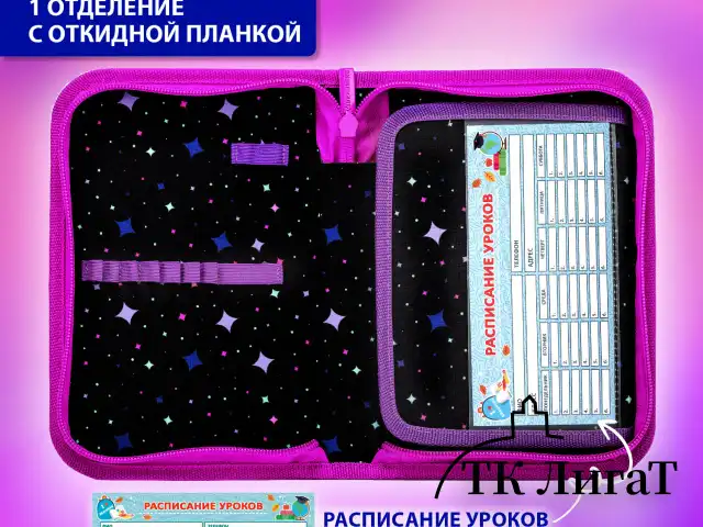 Пенал BRAUBERG, 1 отделение, 1 откидная планка, полиэстер, 21х14 см, "Anime girl", 272323