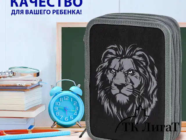Пенал BRAUBERG, 2 отделения, полиэстер, 21х14 см, "Savage lion", 272331