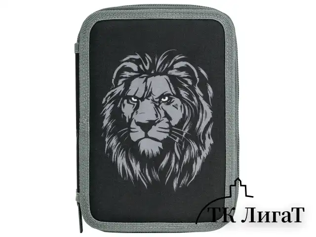 Пенал BRAUBERG, 2 отделения, полиэстер, 21х14 см, "Savage lion", 272331