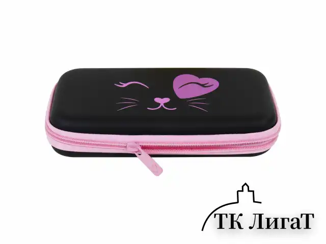 Пенал BRAUBERG SHINY, 1 отделение, 1 откидная планка, EVA, 22х13х4 см, "Smiling cat", 272338