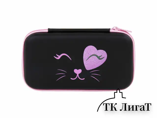 Пенал BRAUBERG SHINY, 1 отделение, 1 откидная планка, EVA, 22х13х4 см, "Smiling cat", 272338