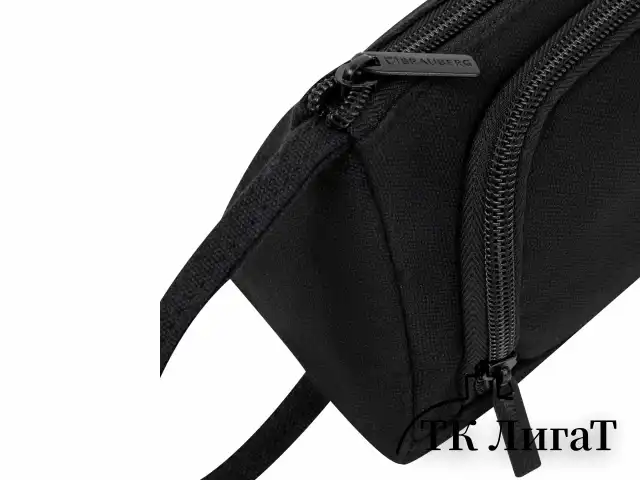Пенал-косметичка BRAUBERG с ручкой, 1 откидная планка, полиэстер, 22x10х8 см, Black, 272339