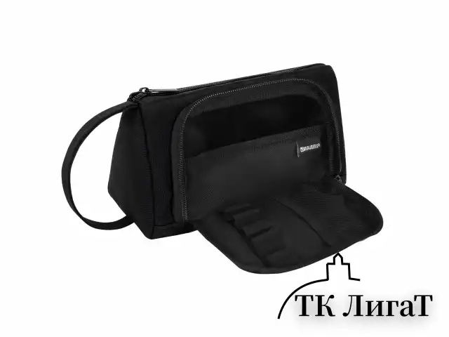 Пенал-косметичка BRAUBERG с ручкой, 1 откидная планка, полиэстер, 22x10х8 см, Black, 272339