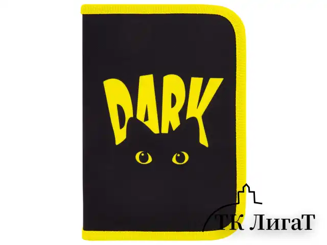 Пенал BRAUBERG с наполнением, 1 отделение, 1 откидная планка, 24 предмета, 21х14 см, "Dark cat", 272351