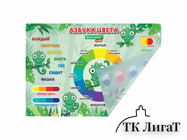 Настольное покрытие BRAUBERG KIDS для труда и творческих занятий, ПВХ, "Color map", 50х35 см, 272360