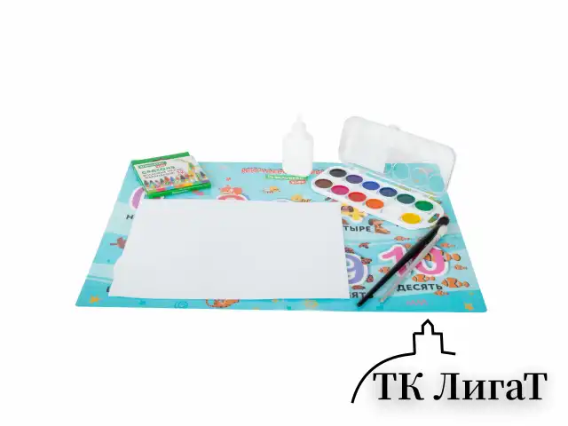 Настольное покрытие BRAUBERG KIDS для труда и творческих занятий, ПВХ, "Numbers", 50х35 см, 272361