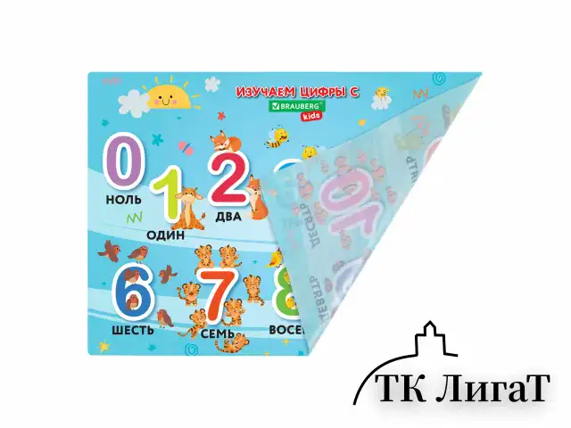 Настольное покрытие BRAUBERG KIDS для труда и творческих занятий, ПВХ, "Numbers", 50х35 см, 272361