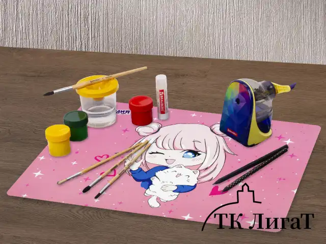 Настольное покрытие ЮНЛАНДИЯ, А4+, пластик, 33x23 см, "Anime pals", 272371