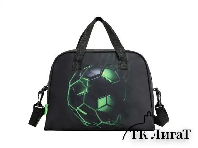 Сумка для занятий BRAUBERG KIDS с ручками, плечевой ремень, 35x25x15 см, "Green ball", 272377