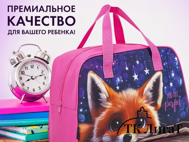Сумка для занятий BRAUBERG с ручками, 35x25x15 см, "Cute fox", 272379