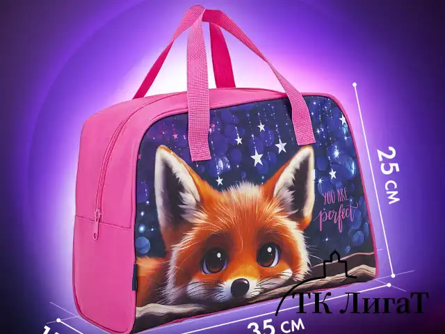 Сумка для занятий BRAUBERG с ручками, 35x25x15 см, "Cute fox", 272379