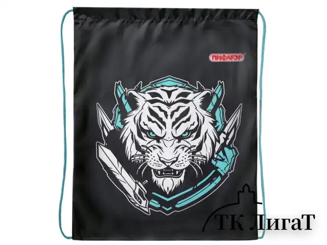 Мешок для обуви ПИФАГОР, 1 отделение, 42х34 см, "White tiger", 272389