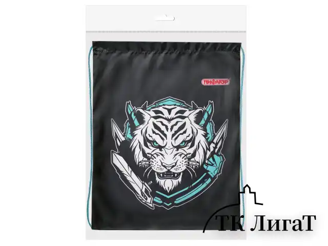 Мешок для обуви ПИФАГОР, 1 отделение, 42х34 см, "White tiger", 272389
