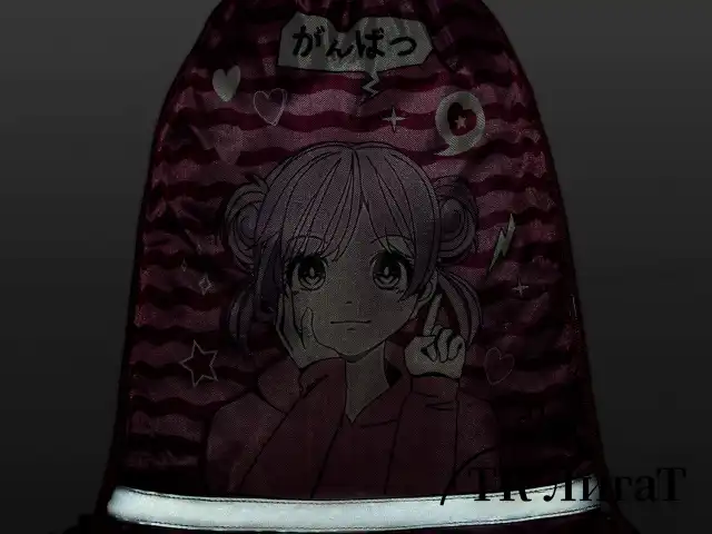 Мешок для обуви BRAUBERG KIDS, светоотражающая полоса, 46х36 см, "Anime style", 272391
