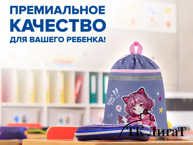 Мешок для обуви BRAUBERG, с петлей, светоотражающая полоса, 2 отделения, 46х36 см, Anime friends, 272398
