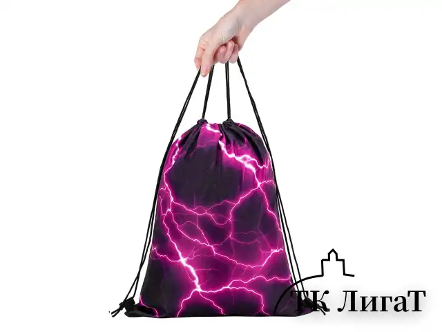 Мешок для обуви BRAUBERG большой удобный с ручкой, 51х41 см, Lightning, 272400