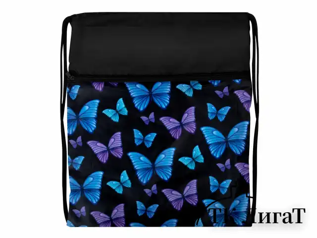 Мешок для обуви BRAUBERG БОЛЬШОЙ, с ручкой, карман на молнии, сетка, 49х41 см, "Fly aways", 272402