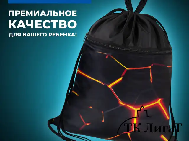 Мешок для обуви BRAUBERG БОЛЬШОЙ, с ручкой, карман на молнии, сетка, 49х41 см, "Keep out", 272405