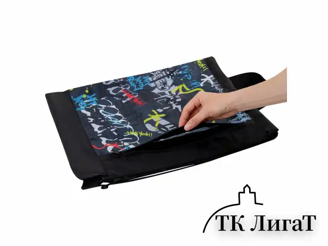 Мешок для обуви ЮНЛАНДИЯ с ручками, боковой карман на молнии, 46х36 см, "Graffiti", 272408