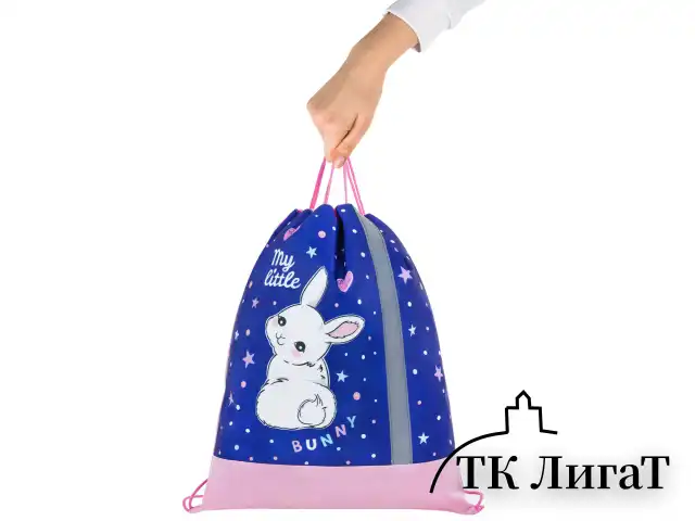 Мешок для обуви ЮНЛАНДИЯ, плотный, светоотражающая полоса, 46х36 см, "Fluffy tail", 272409