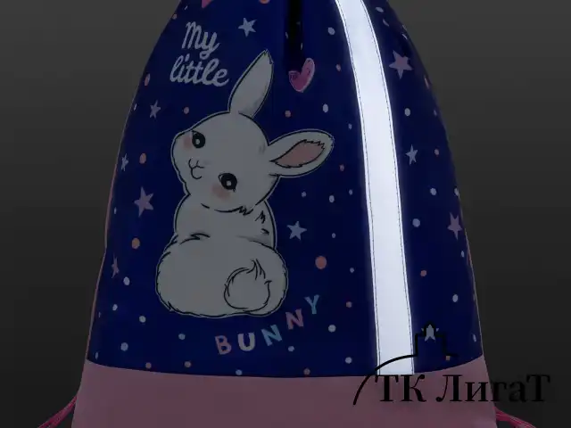 Мешок для обуви ЮНЛАНДИЯ, плотный, светоотражающая полоса, 46х36 см, "Fluffy tail", 272409