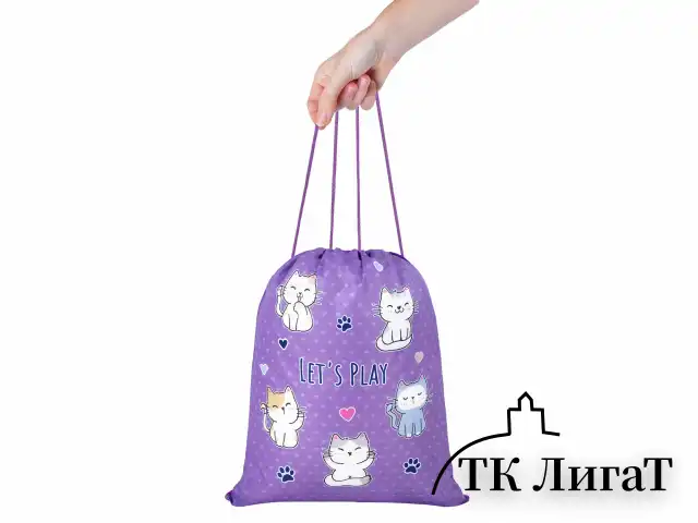 Мешок для обуви BRAUBERG KIDS, с петлей, 42х34 см, "Playing kittens", 272413