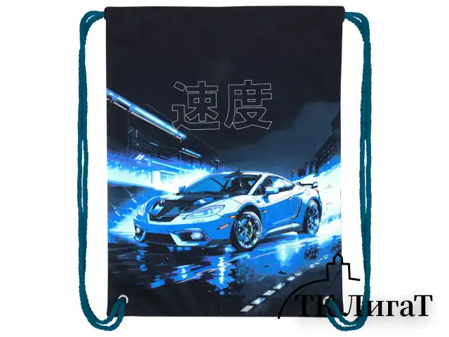 Мешок для обуви BRAUBERG PREMIUM, карман, подкладка, светоотражайка, 43х33 см, Night race, 272425