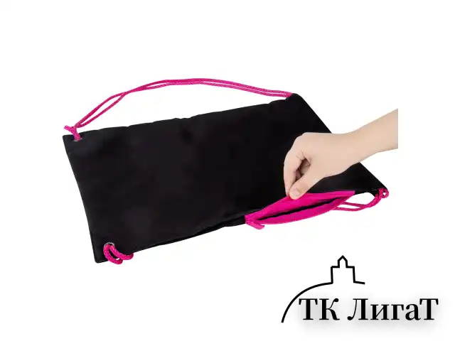 Мешок для обуви BRAUBERG плотный, карман на молнии, подкладка, 43х33 см, Neon Pink, 272428