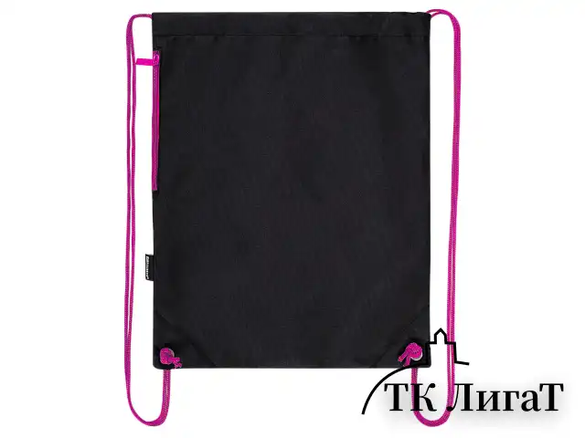 Мешок для обуви BRAUBERG плотный, карман на молнии, подкладка, 43х33 см, Neon Pink, 272428