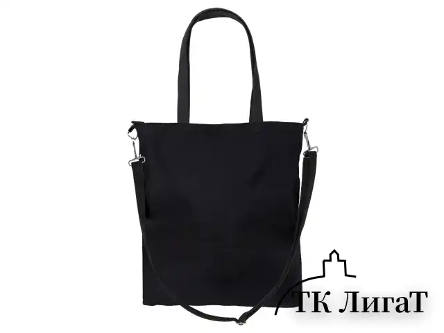 Сумка шоппер HEIKKI EQUIP (ХЕЙКИ), канвас, карманы, 38х35 см, черный, 272441