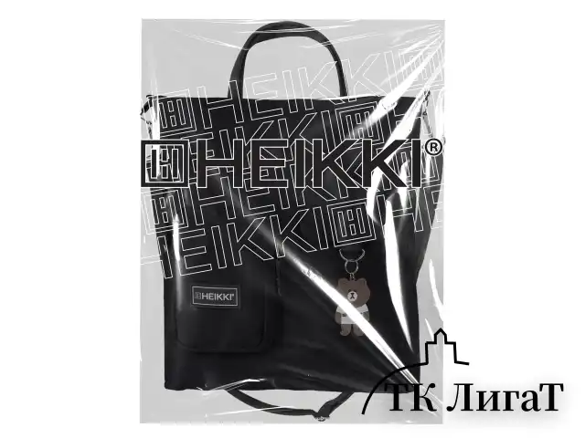 Сумка шоппер HEIKKI EQUIP (ХЕЙКИ), канвас, карманы, 38х35 см, черный, 272441