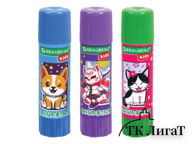 Клей-карандаш "Anime" 9 г, ВЫГОДНАЯ УПАКОВКА, BRAUBERG KIDS, 3 штуки на блистере, 272471