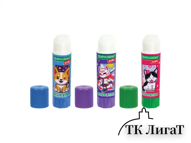 Клей-карандаш "Anime" 9 г, ВЫГОДНАЯ УПАКОВКА, BRAUBERG KIDS, 3 штуки на блистере, 272471