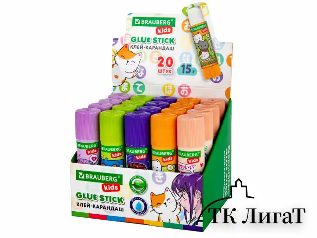 Клей-карандаш "Anime" 15 г, BRAUBERG KIDS, ассорти, 272472