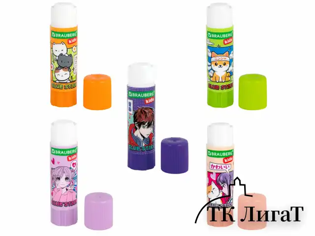 Клей-карандаш "Anime" 15 г, BRAUBERG KIDS, ассорти, 272472
