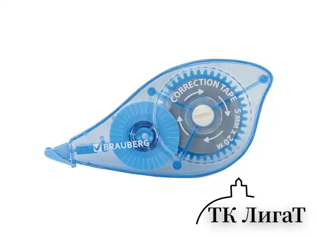 Корректирующая лента BRAUBERG PRO, 5 мм х 20 м, механизм перемотки, корпус синий, блистер, 272492