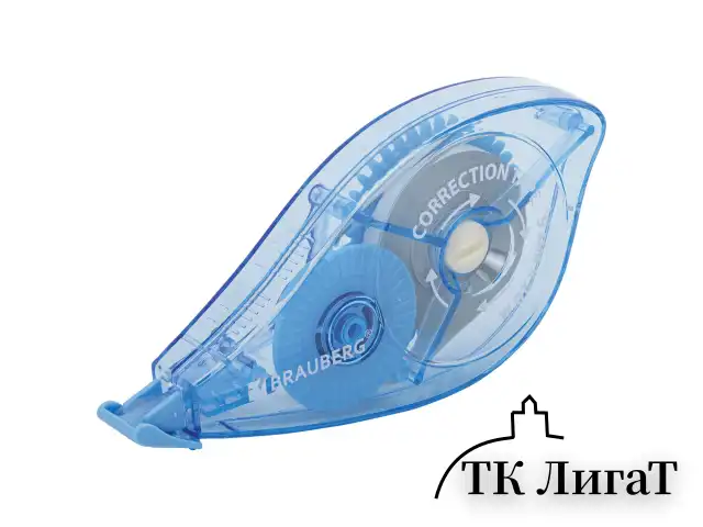 Корректирующая лента BRAUBERG PRO, 5 мм х 20 м, механизм перемотки, корпус синий, блистер, 272492