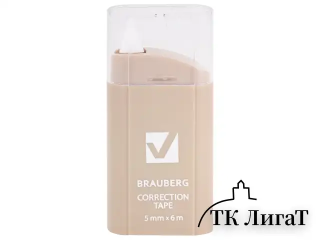 Корректирующая лента BRAUBERG COMPACT PASTEL, 5 мм х 6 м, корпус ассорти, блистер, 272495