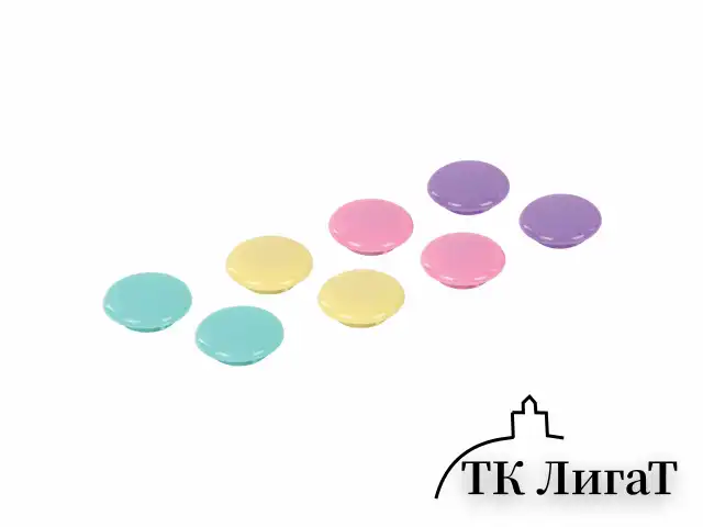 Магниты 30 мм, НАБОР 8 шт., BRAUBERG "PASTEL", блистер, 272518