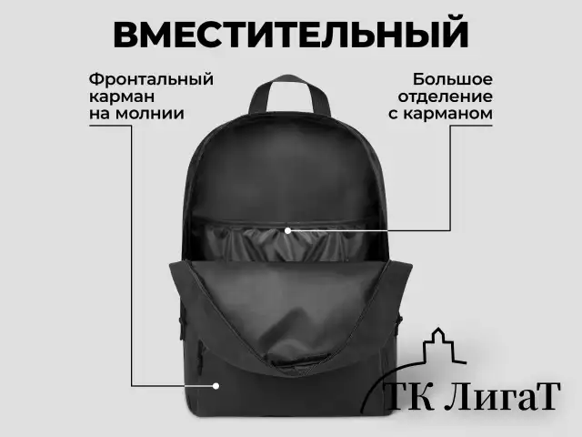 Рюкзак STAFF WALKER универсальный, с карманом, черный, 43х30х12 см, 272542