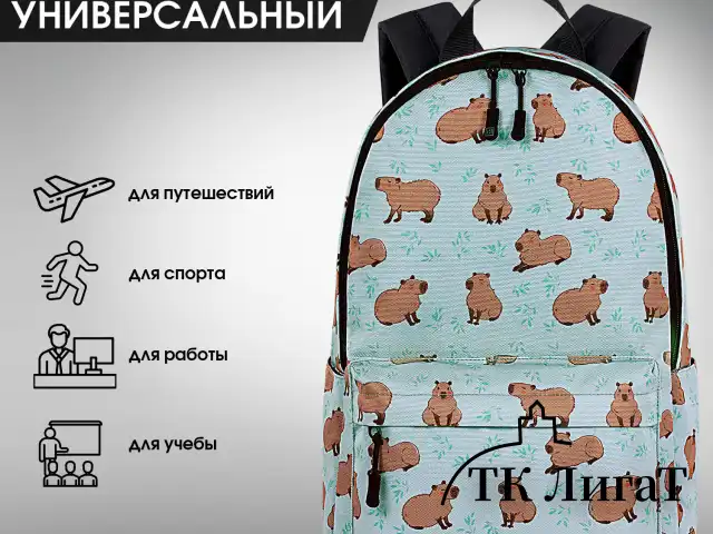 Рюкзак HEIKKI POSITIVE (ХЕЙКИ) универсальный, карман-антивор, Capybara, 42х28х14 см, 272548